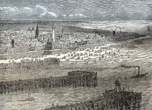 Historical view of Ostend, Flanders