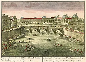 Historical view of Paris, circa 1740