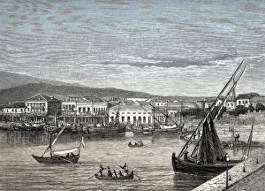 Historical view of Piraeus, Greece