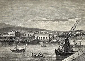 Historical view of Piraeus, Greece