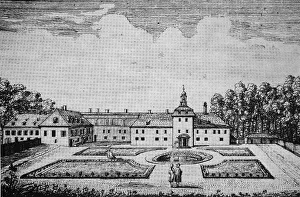 Historical view of Triesdorf Castle, c