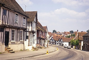 Historische mittelalterliche Gebaeude, Church Street, Lavenham, Suffolk, England, UK, Juli 1972