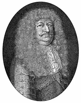 Historische Zeichnung, Portrait von Friedrich Wilhelm von Brandenburg