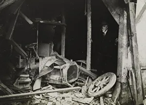 History of the automobile, car wreck after an accident around 1910