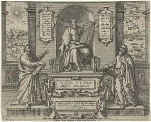 History of the Prophet Moses, Moses with the Law accompanied by two prophets