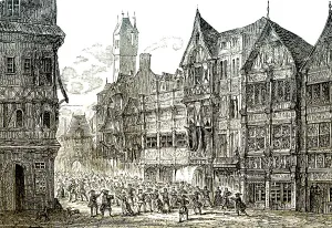 Hitorical street scene in Netherlands