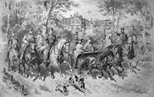 Hofgarten park in Duesseldorf, from left: Prince Frederick