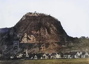 The Hohentwiel phonolite cone with the Hohentwielim fortress ruins