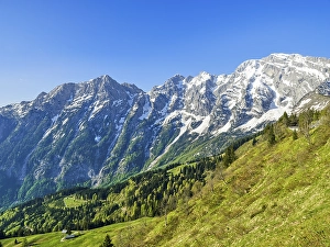 Category Mountain Landscapes Prints: Hoher Goell with snow, blue sky