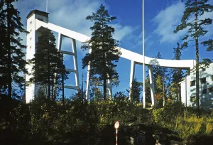 Holmenkollbakken-Sprungschanze, Holmenkollen, Oslo, Norwegen, 1958, gebaut fuer die Olympischen Spiele 1952