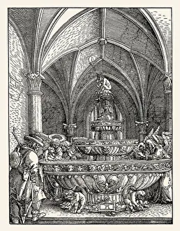 The Holy Family at the fountain