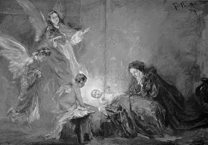 The holy night, the birth of Jesus