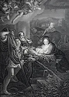The Holy Night, Birth of Jesus in the stable at Bethlehem
