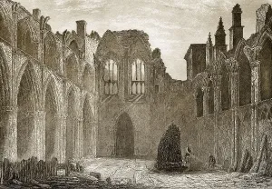 Holyrood Abbey, eine verfallene Abtei der Canons Regular in Edinburgh