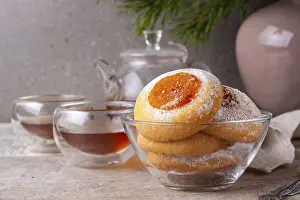 Homemade cookies with orange jam