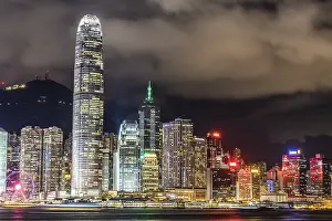 Hong Kong night view seen from the Victoria Harbor