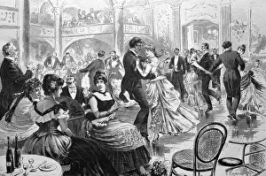 Honorary Ball, historical engraving, 1880