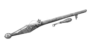 Hook rifle or arquebus, muzzle loading rifle of the 15th and 16th century