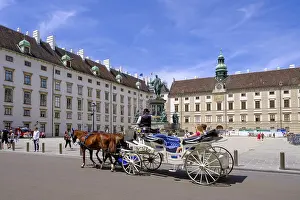 Horse-drawn carriage in front of the Emperor Franz Monument