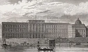 The hotel des Monnaies, Paris, antique steel engraved print