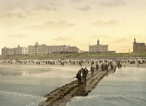 Hotels and beach of Borkum, Schleswig-Holstein