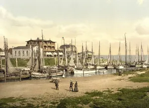 Hotels and inner harbour of Buesum