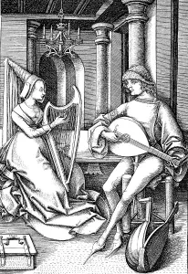 House music with harp and lute