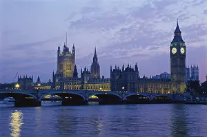 House of Parliament from South Bank at dusk