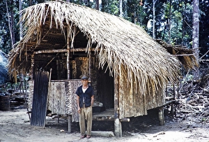 House in the rainforest, Guyana, West Indies, South America, 1960 1961, then colony of British Guiana, South America