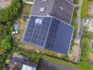 House with solar panels on the roof
