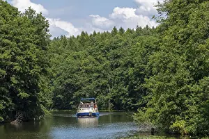 Houseboat, canal between Mirower See and Zotzensee