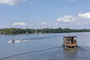 Houseboat, jet ski, Mirow, Mecklenburg Lake District