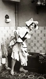 Housemaid on the toilet, 1910s, Germany, Europe