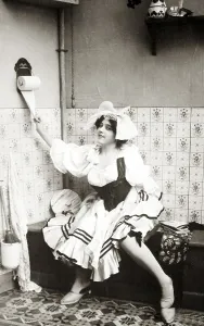 Housemaid on the toilet, 1910s, Germany, Europe