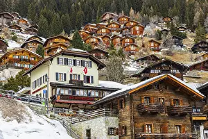 Houses and chalets built into the mountainside