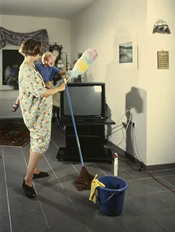 The housework of a housewife, here on 01
