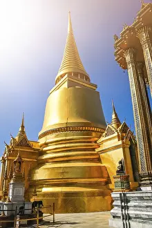 Huge Golden Stupa in the Grand Palace complex in Bangkok