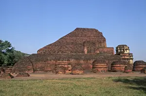 Huge main temple, corner tower and votive stupas
