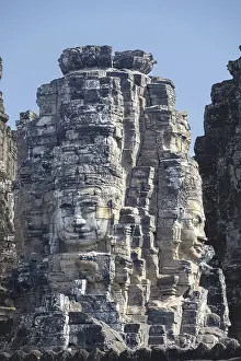 Huge stone-carved faces of Bodhisattva Lokeshvara