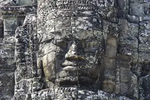 Huge stone-carved faces of Bodhisattva Lokeshvara
