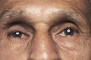 Human body old man eyes, India