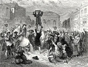 Humiliating Pillory of Daniel Defoe, London, 1703