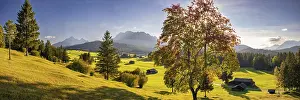 Category Mountain Landscapes Prints: Hummock meadows between Mittenwald and Kruen