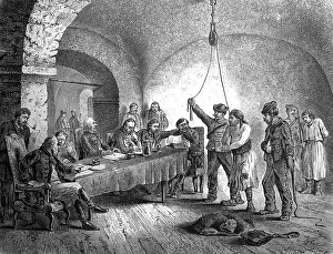 A Hungarian stool court scene from 1850
