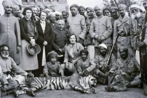 Hunting party consisting of British and Indians