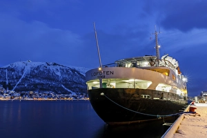 Category Scandinavia Prints: Hurtigruten MS Lofoten docked at harbor