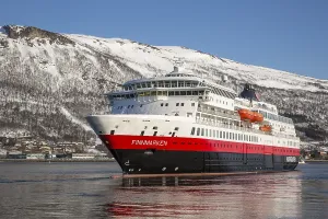 Hurtigruten vessel MS Finnmarken leaves port