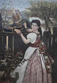 Hussar tries to make love to a village beauty