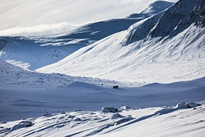 Category Scandinavia Prints: Hut in the snow, Kungsleden or king's trail