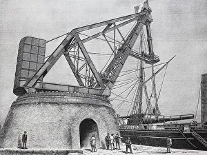 Hydraulic crane in the port of La Spezia